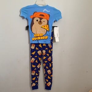 Komar Kids Blue and Orange Pizza Pajama Set